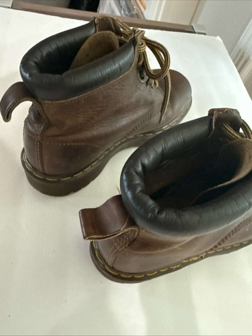 Dr Doc Martens Size 8 US Crazy Horse Lug Sole Boots Brown Leather England